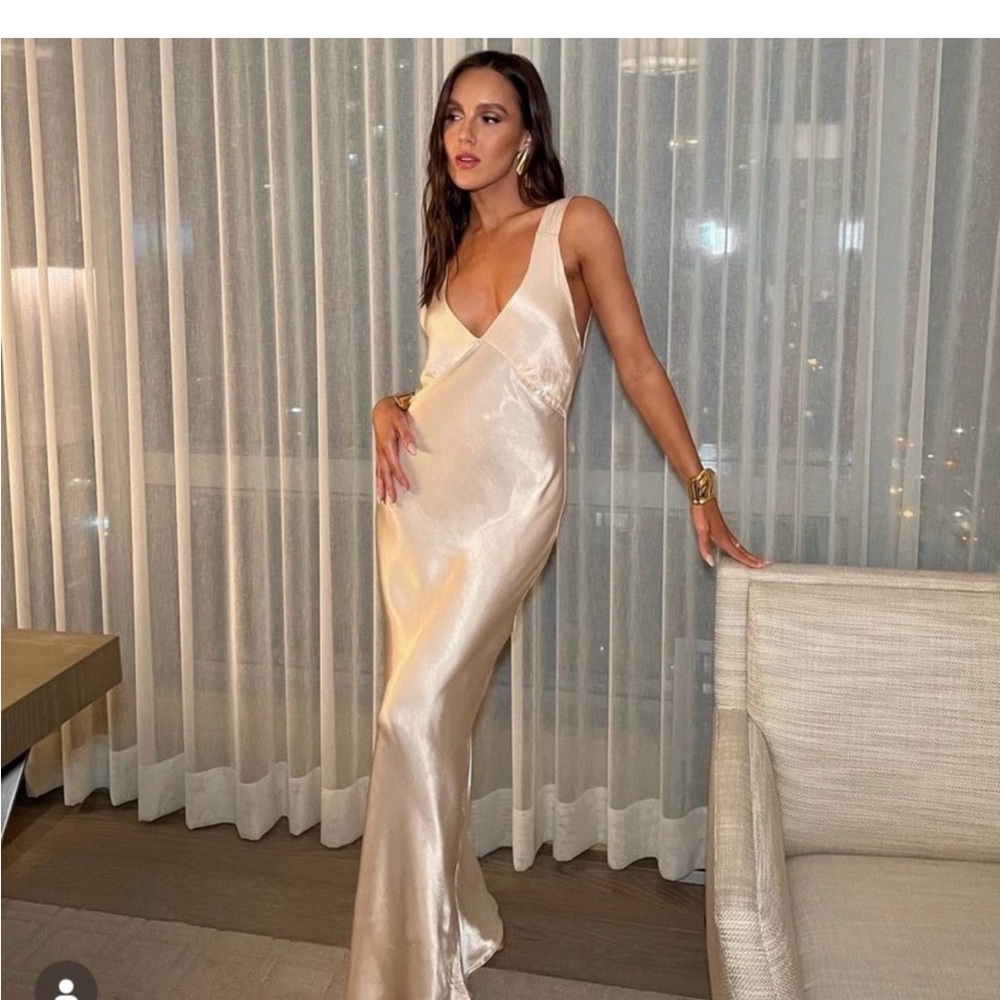 Rumored Blush Satin Dress